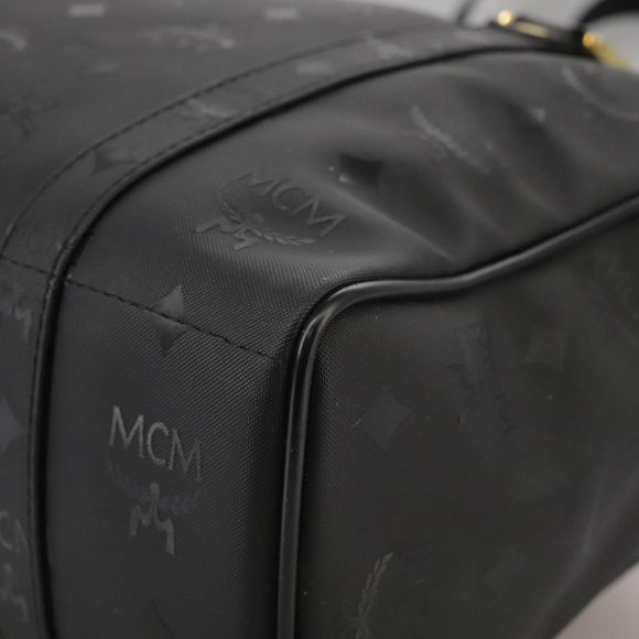 MCM Vicetos Logogram Shoulder Bag PVC Black Auth 104709