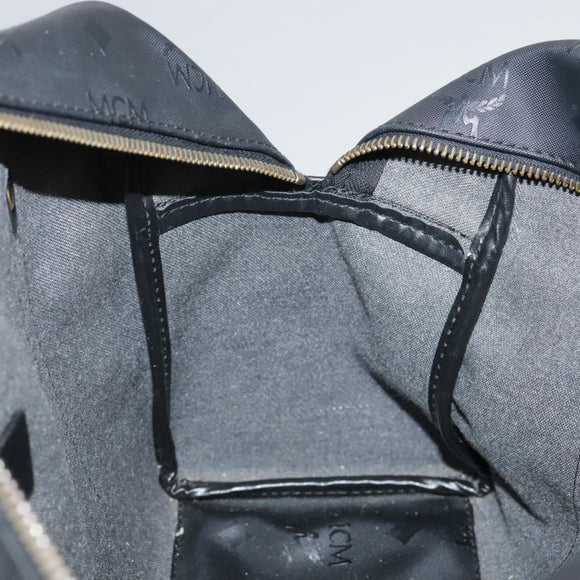 MCM Vicetos Logogram Shoulder Bag PVC Black Auth 104709