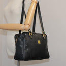 MCM Vicetos Logogram Shoulder Bag PVC Black Auth 104709-20