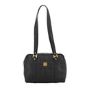 MCM Vicetos Logogram Shoulder Bag PVC Black Auth 104709-13