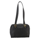 MCM Vicetos Logogram Shoulder Bag PVC Black Auth 104709-2