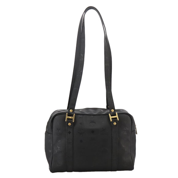 MCM Vicetos Logogram Shoulder Bag PVC Black Auth 104709