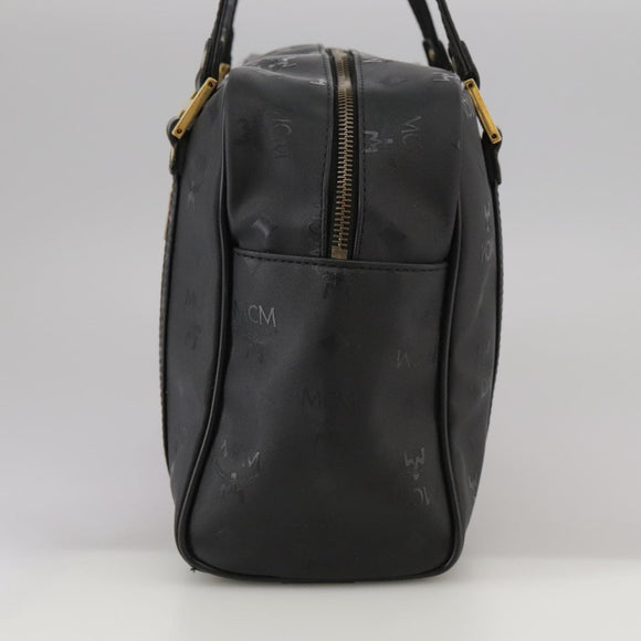 MCM Vicetos Logogram Shoulder Bag PVC Black Auth 104709