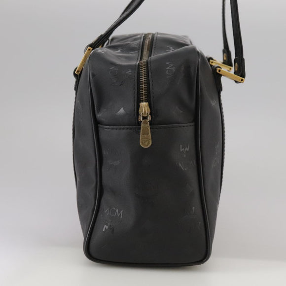 MCM Vicetos Logogram Shoulder Bag PVC Black Auth 104709