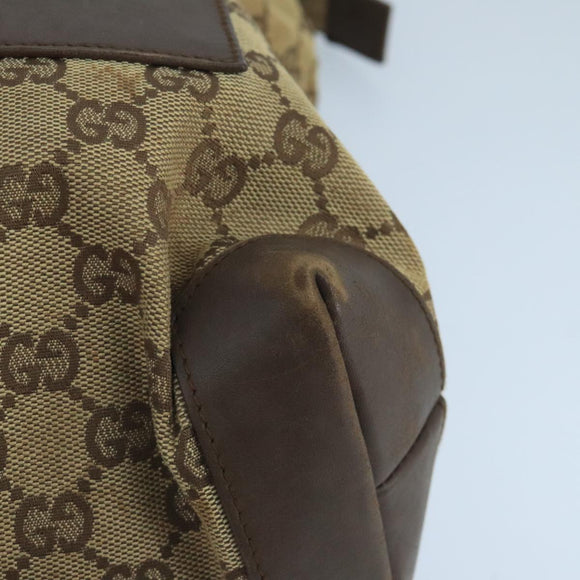 GUCCI GG Canvas Tote Bag Beige Silver 019 0402 Auth 104714