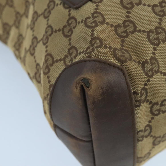 GUCCI GG Canvas Tote Bag Beige Silver 019 0402 Auth 104714