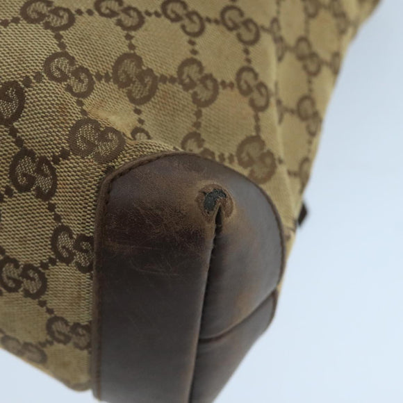GUCCI GG Canvas Tote Bag Beige Silver 019 0402 Auth 104714