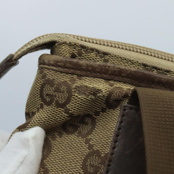 GUCCI GG Canvas Tote Bag Beige Silver 019 0402 Auth 104714