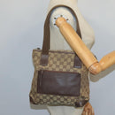 GUCCI GG Canvas Tote Bag Beige Silver 019 0402 Auth 104714-21