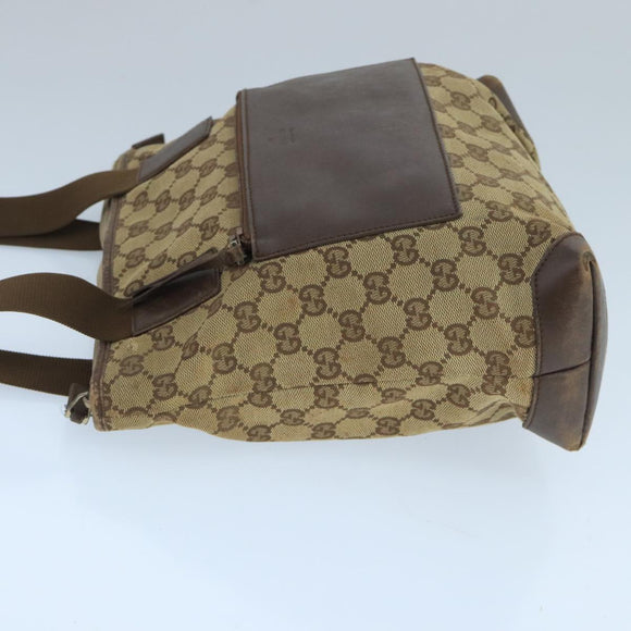 GUCCI GG Canvas Tote Bag Beige Silver 019 0402 Auth 104714