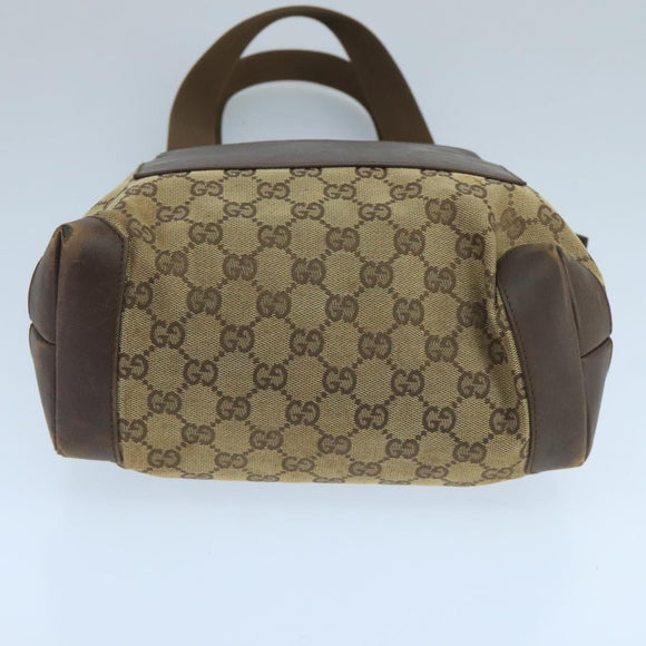 GUCCI GG Canvas Tote Bag Beige Silver 019 0402 Auth 104714