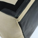 BALENCIAGA Navy Cabas S Tote Bag Canvas Leather Beige Black 339933 Auth 104736-14