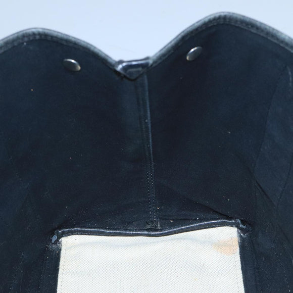 BALENCIAGA Navy Cabas S Tote Bag Canvas Leather Beige Black 339933 Auth 104736