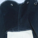 BALENCIAGA Navy Cabas S Tote Bag Canvas Leather Beige Black 339933 Auth 104736-18