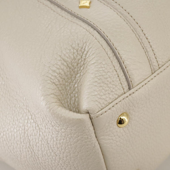 MCM Tote Bag Leather White Auth 104772
