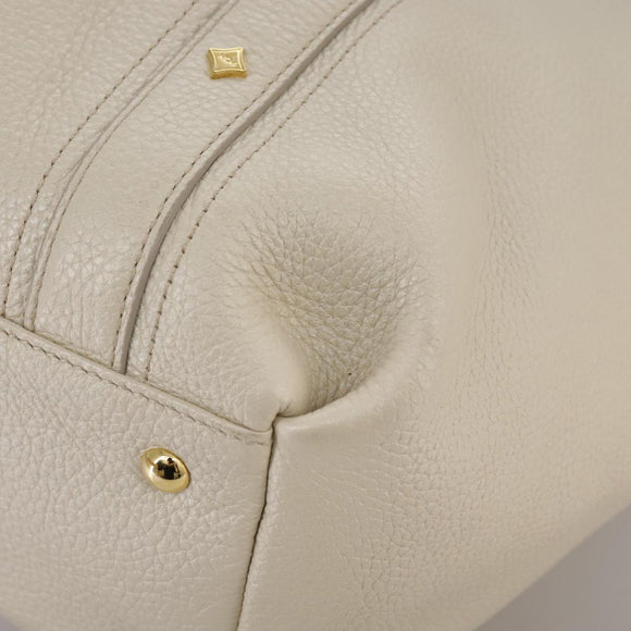 MCM Tote Bag Leather White Auth 104772