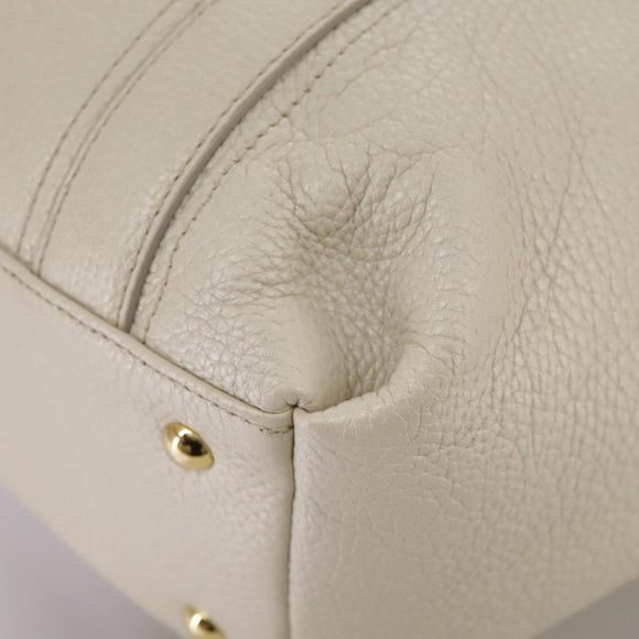 MCM Tote Bag Leather White Auth 104772