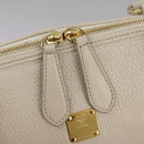 MCM Tote Bag Leather White Auth 104772-10