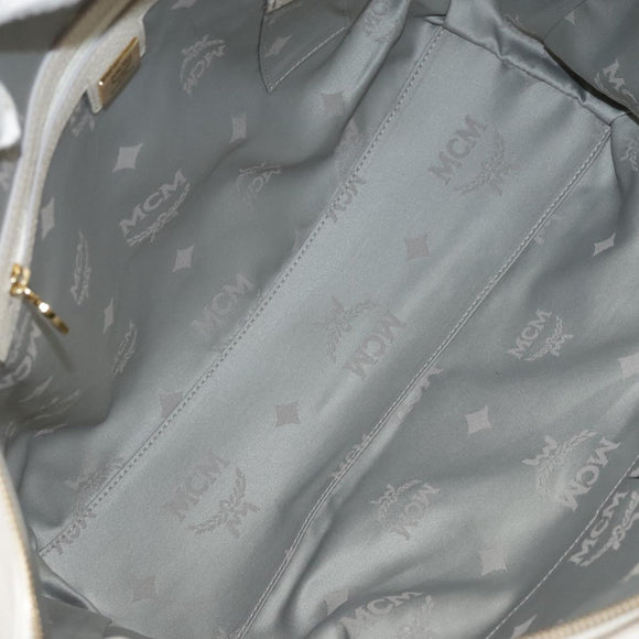 MCM Tote Bag Leather White Auth 104772