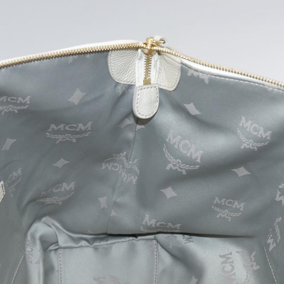 MCM Tote Bag Leather White Auth 104772