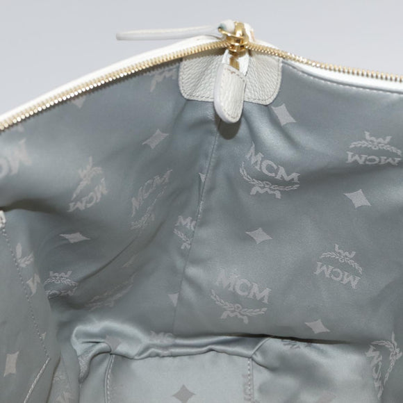 MCM Tote Bag Leather White Auth 104772