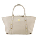 MCM Tote Bag Leather White Auth 104772-13