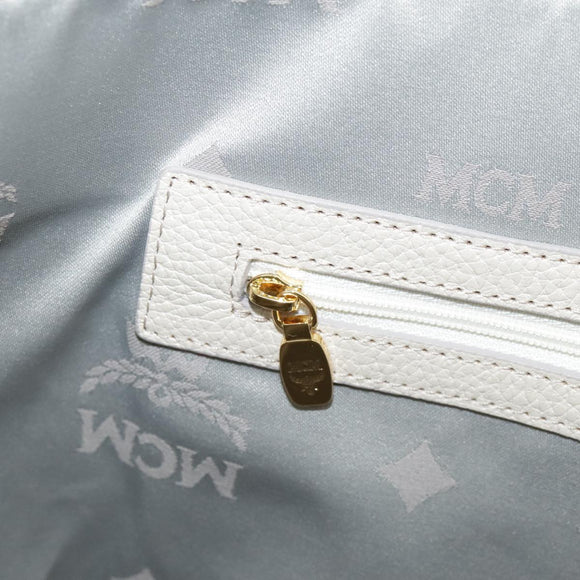 MCM Tote Bag Leather White Auth 104772