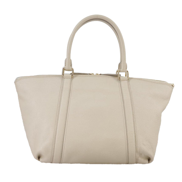 MCM Tote Bag Leather White Auth 104772