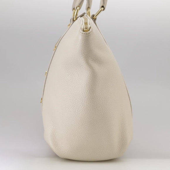 MCM Tote Bag Leather White Auth 104772