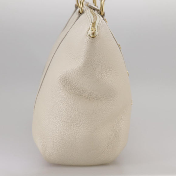 MCM Tote Bag Leather White Auth 104772