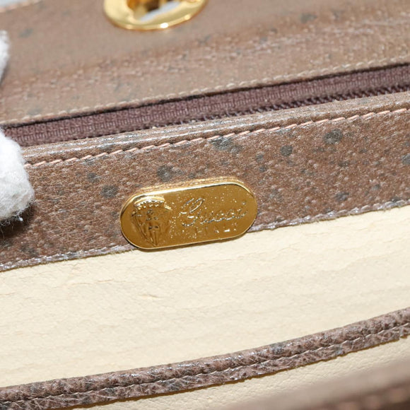 GUCCI Hand Bag Leather Brown 001 085 1368 Auth 104930
