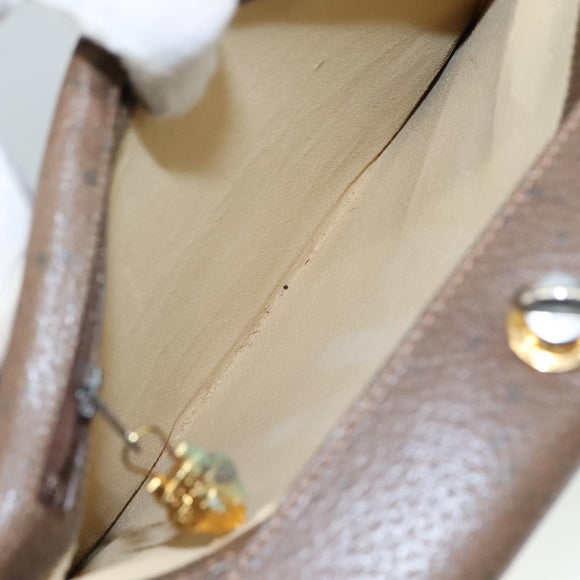 GUCCI Hand Bag Leather Brown 001 085 1368 Auth 104930