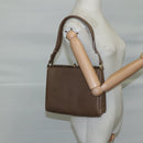 GUCCI Hand Bag Leather Brown 001 085 1368 Auth 104930-23