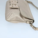 Salvatore Ferragamo Vala Shoulder Bag Leather Champagne Gold Auth 104964-4