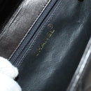 CHANEL Matelasse Shoulder Bag Lamb Skin Black Gold CC Auth 104998A-17