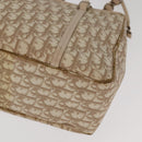 Christian Dior Trotter Canvas Romantic Shoulder Bag PVC Beige Silver Auth 105054-9