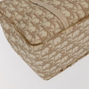 Christian Dior Trotter Canvas Romantic Shoulder Bag PVC Beige Silver Auth 105054-16