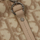 Christian Dior Trotter Canvas Romantic Shoulder Bag PVC Beige Silver Auth 105054-10