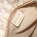 Christian Dior Trotter Canvas Romantic Shoulder Bag PVC Beige Silver Auth 105054-18