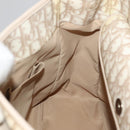 Christian Dior Trotter Canvas Romantic Shoulder Bag PVC Beige Silver Auth 105054-20
