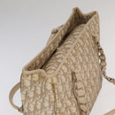 Christian Dior Trotter Canvas Romantic Shoulder Bag PVC Beige Silver Auth 105054-6