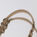 Christian Dior Trotter Canvas Romantic Shoulder Bag PVC Beige Silver Auth 105054-8