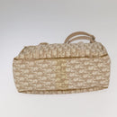 Christian Dior Trotter Canvas Romantic Shoulder Bag PVC Beige Silver Auth 105054-5