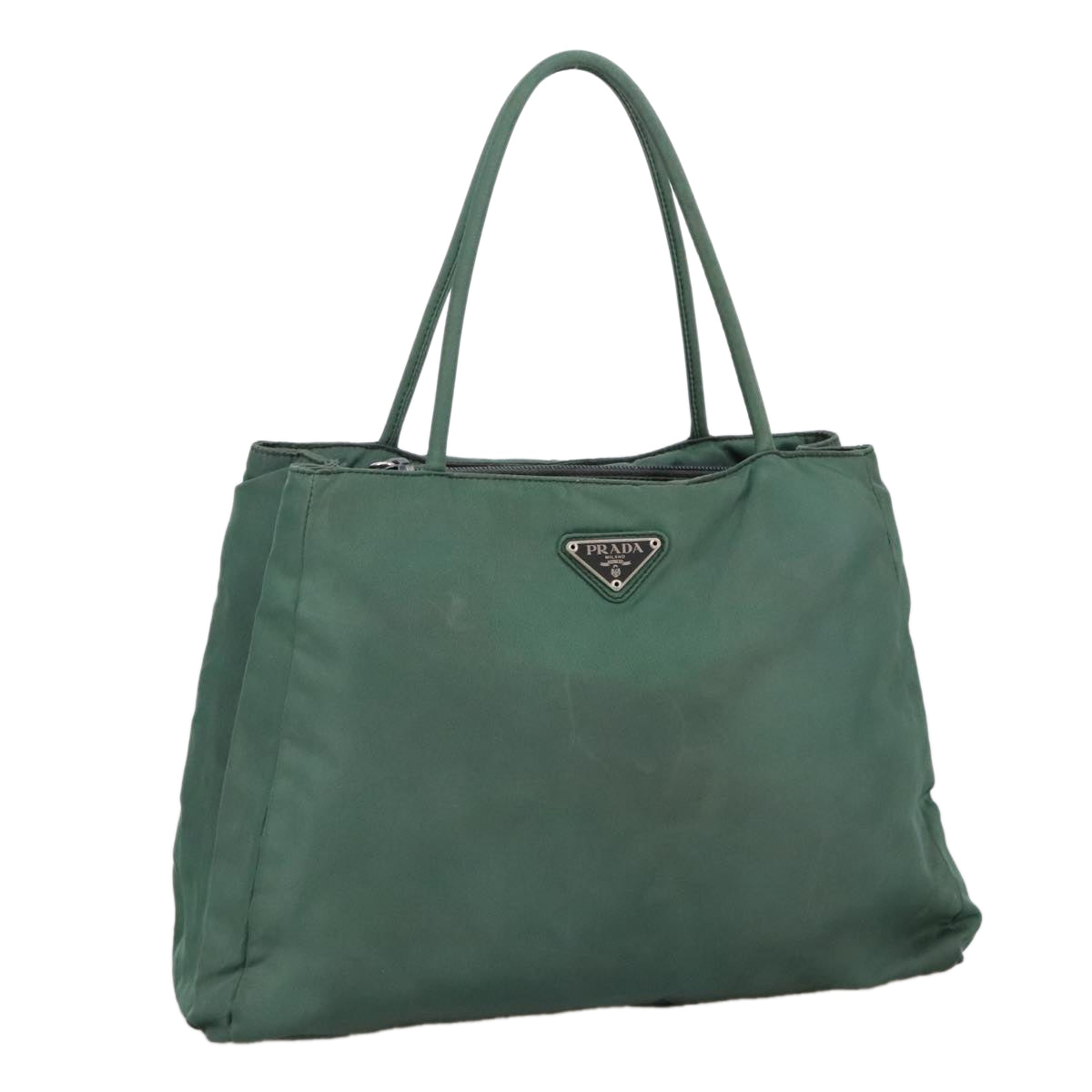 PRADA Hand Bag Nylon Green Auth 105056