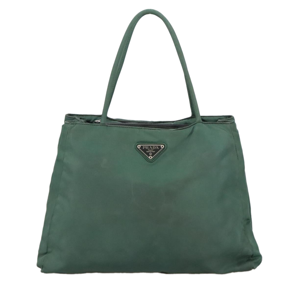 PRADA Hand Bag Nylon Green Auth 105056 - 0