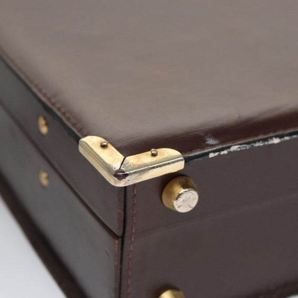 BALLY Trunk Leather Brown Gold Auth 105063