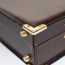BALLY Trunk Leather Brown Gold Auth 105063-16