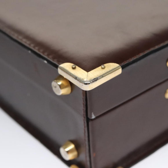 BALLY Trunk Leather Brown Gold Auth 105063