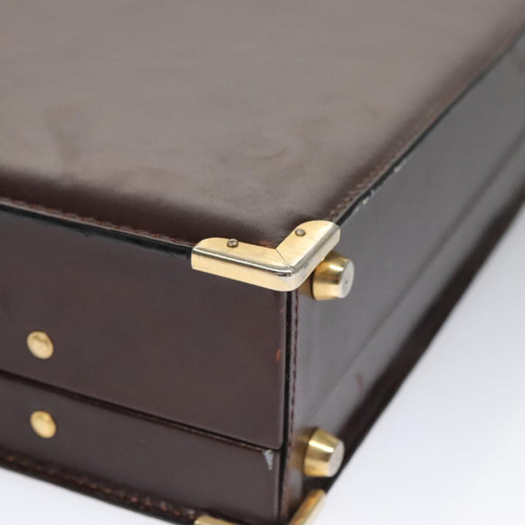 BALLY Trunk Leather Brown Gold Auth 105063