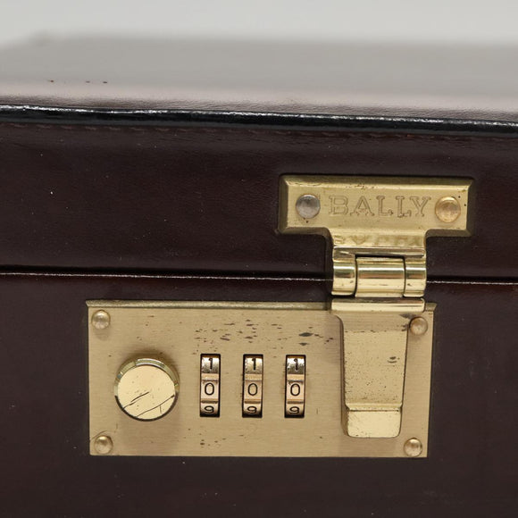 BALLY Trunk Leather Brown Gold Auth 105063